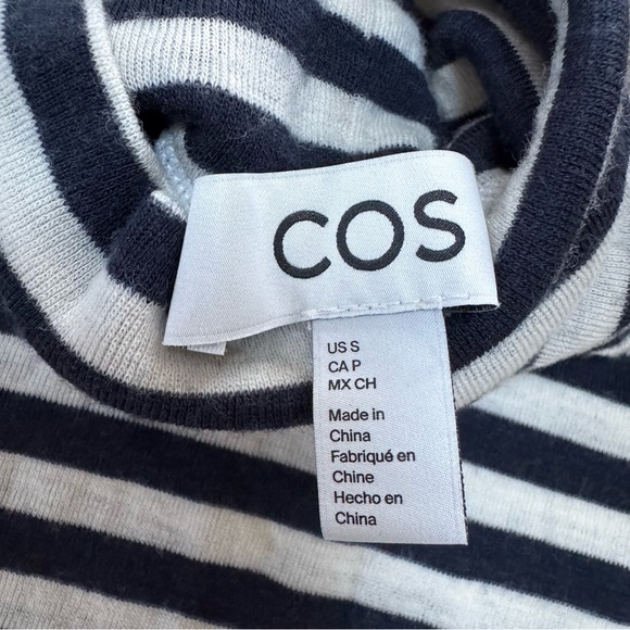 COS | Merino Wool Slim Fit Striped Turtleneck - Picture 4 of 6